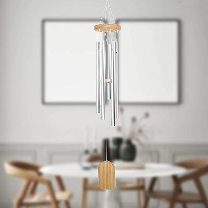 Aluminium Windspiel Outdoor Accessoire Garten Deko Klangspiel - Braun