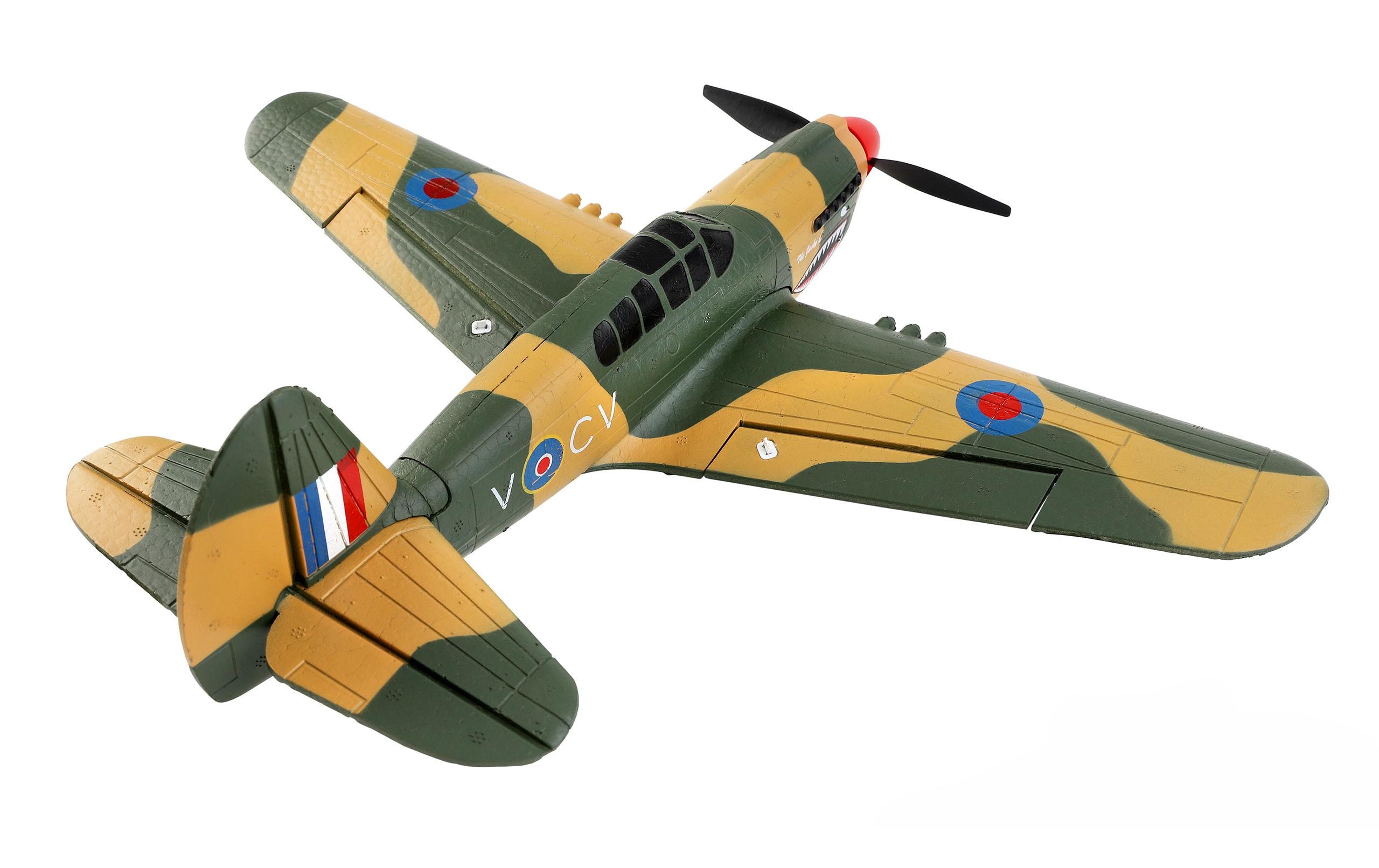 Warbird AMXflight P40 Fighter, Gyro, 4-Kanal, 384 mm, RTFKleines Curtis P40 Warhawk Modell mit Gyro Stabilisierung
