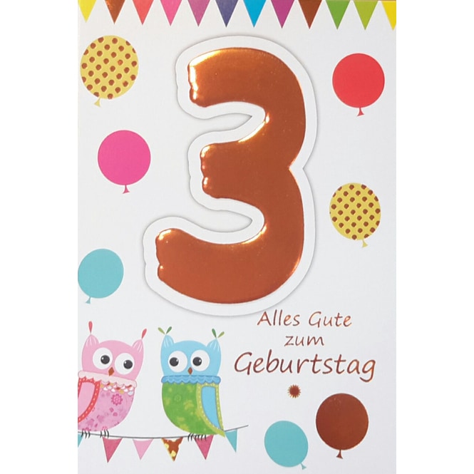 Zahlengeburtstagskarte 3. Geburtstag