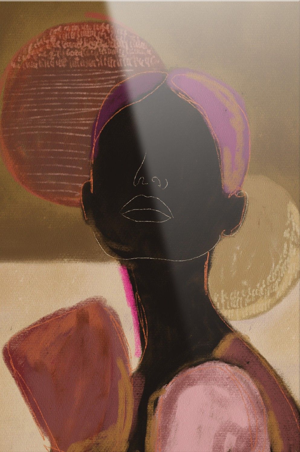 Glasschilderij Silhouette Lady