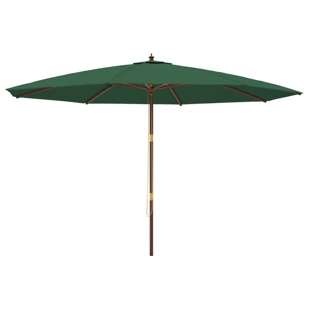 Parasol de jardin avec mât en bois 400 x 273 cm vert