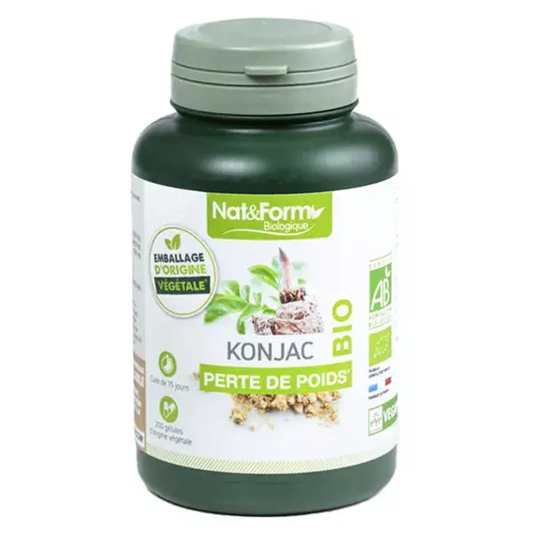 Cápsulas Vegetais de Konjac Orgânico Nat & Form 200