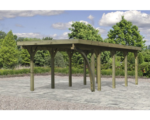 Enkele carport Karibu Bremm 3 variant B 318x860 cm drukgeïmpregneerd
