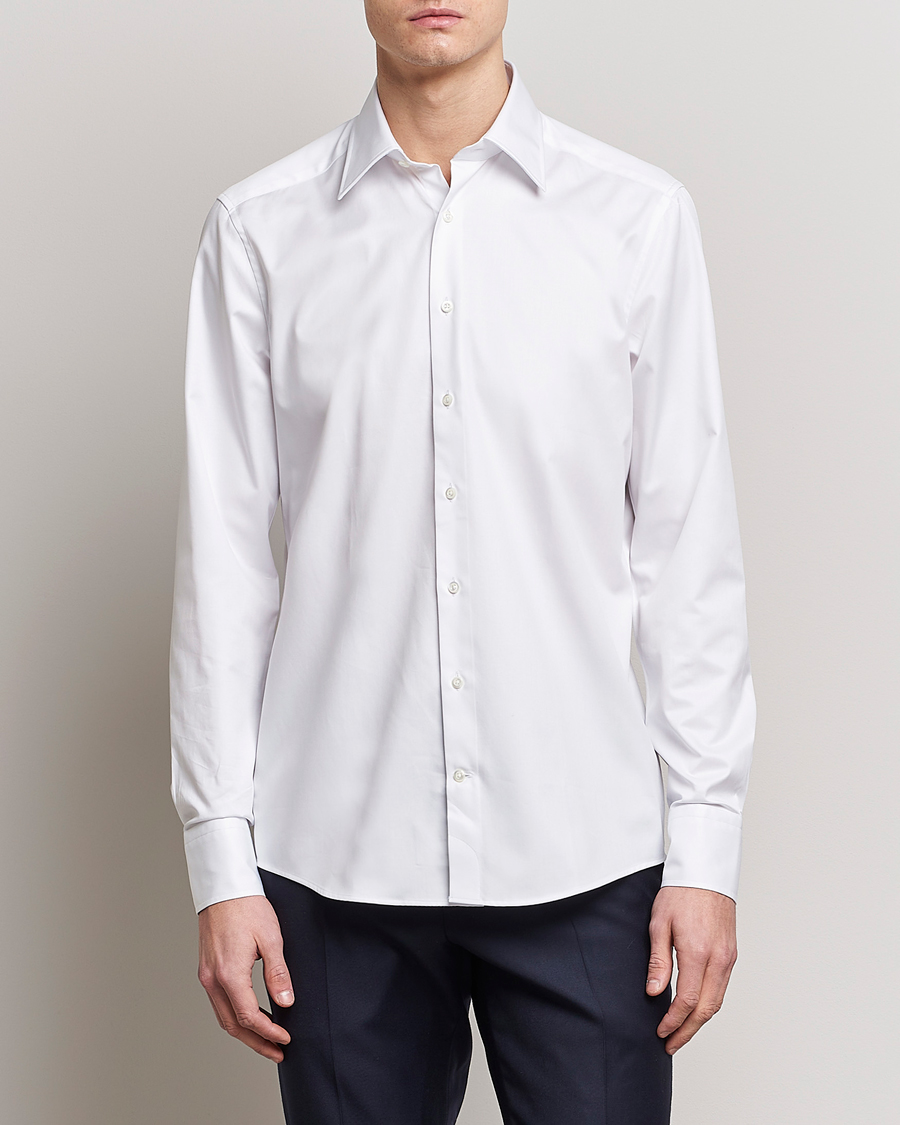 Stenströms Slimline Kent Collar Shirt White