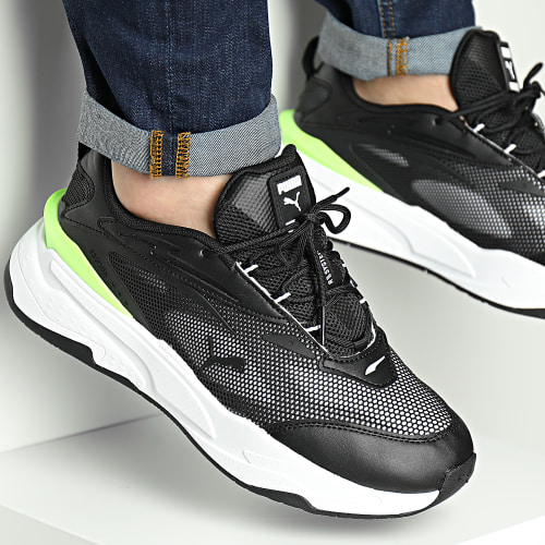 Baskets RS Fast Tech 381038 Puma Black White Green Glare