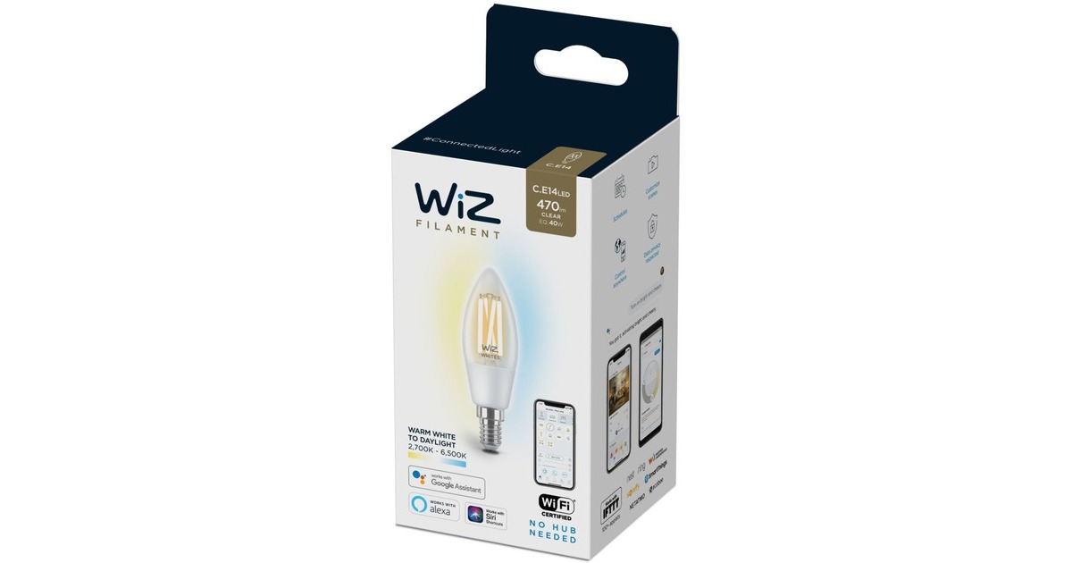 WiZFilament doorzichtig C35 E14 ledlamp  (Wifi + Bluetooth protocol)