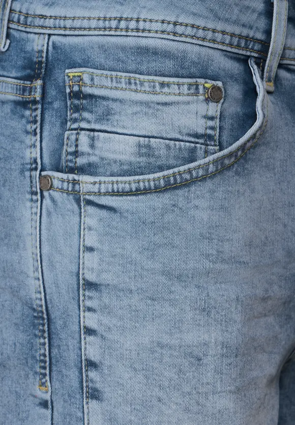 Regular Fit Jeansshorts - light blue random wash