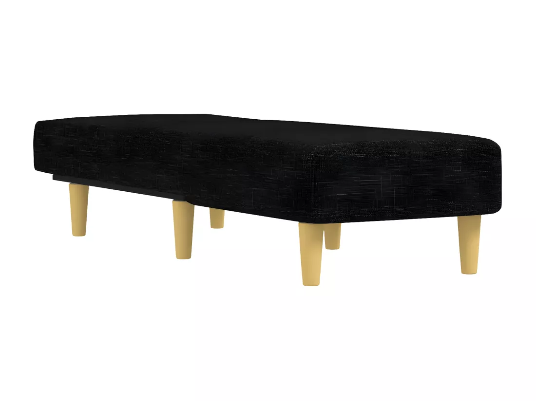 Chaise longue noir tissu