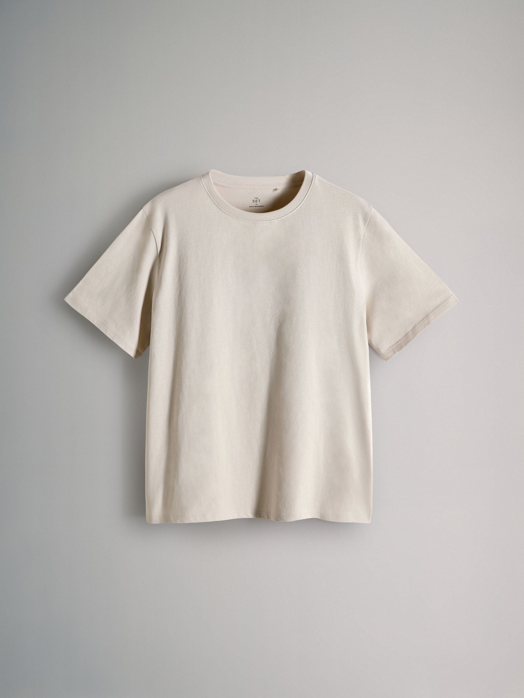 Zwart/donkerrood/warm kiezelkleurig/Crème - The Set verpakking van 4 relaxte T-shirts met korte mouwen