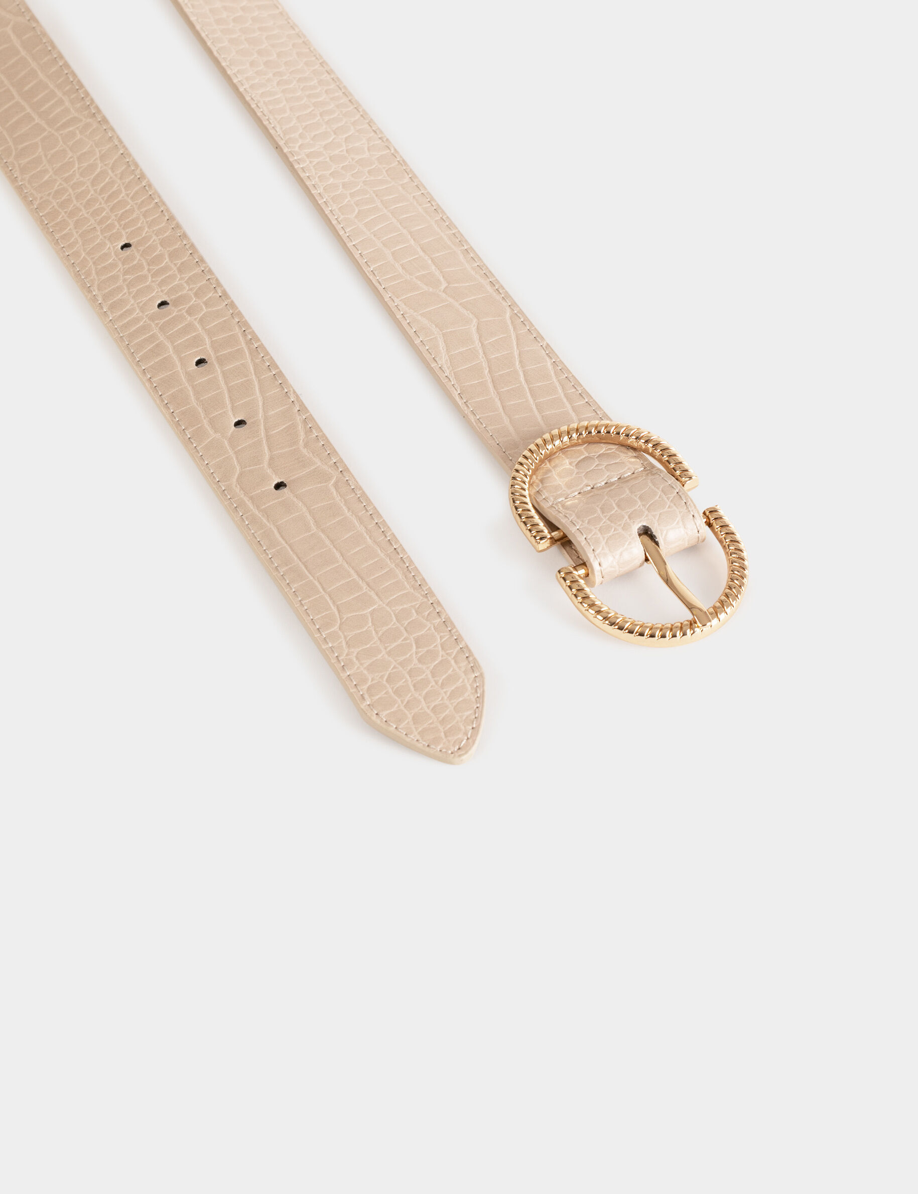 Ceinture aspect croco beige femme - beige