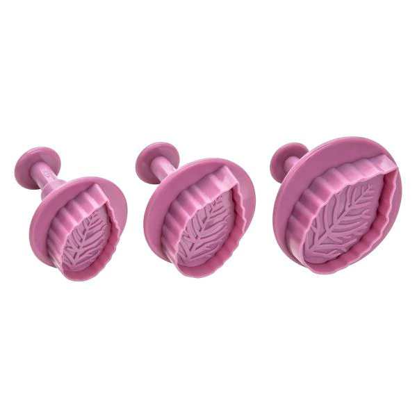 Lot de 3 emporte-pièces poussoir motif feuille Sweet Sensation Zenker