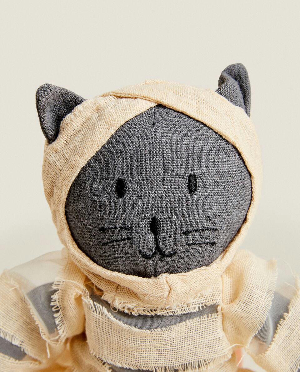 Brinquedo de pelúcia infantil de gato múmia para o Halloween