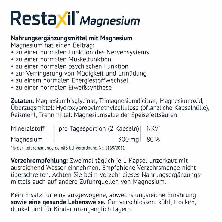 Restaxil Magnesium Kapseln, 60 St
