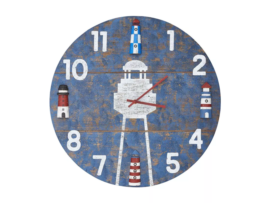 Horloge en bois Phare 50 cm