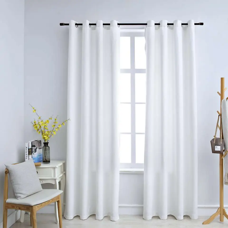 vidaXL - Gordijn - Wit - Stof - 140 x 245 cm - 2 stuks