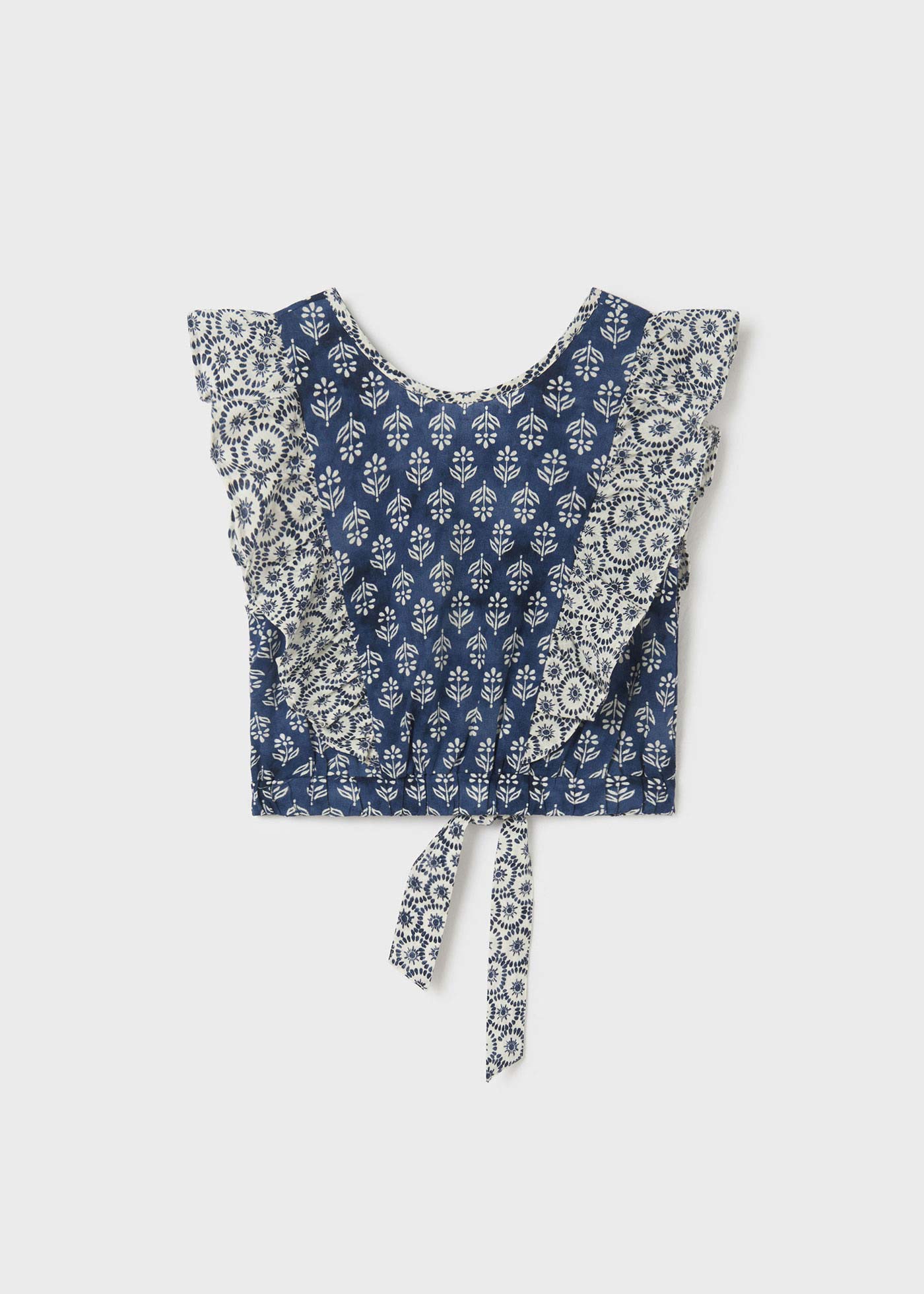 Blusa de algodão com babados para meninas