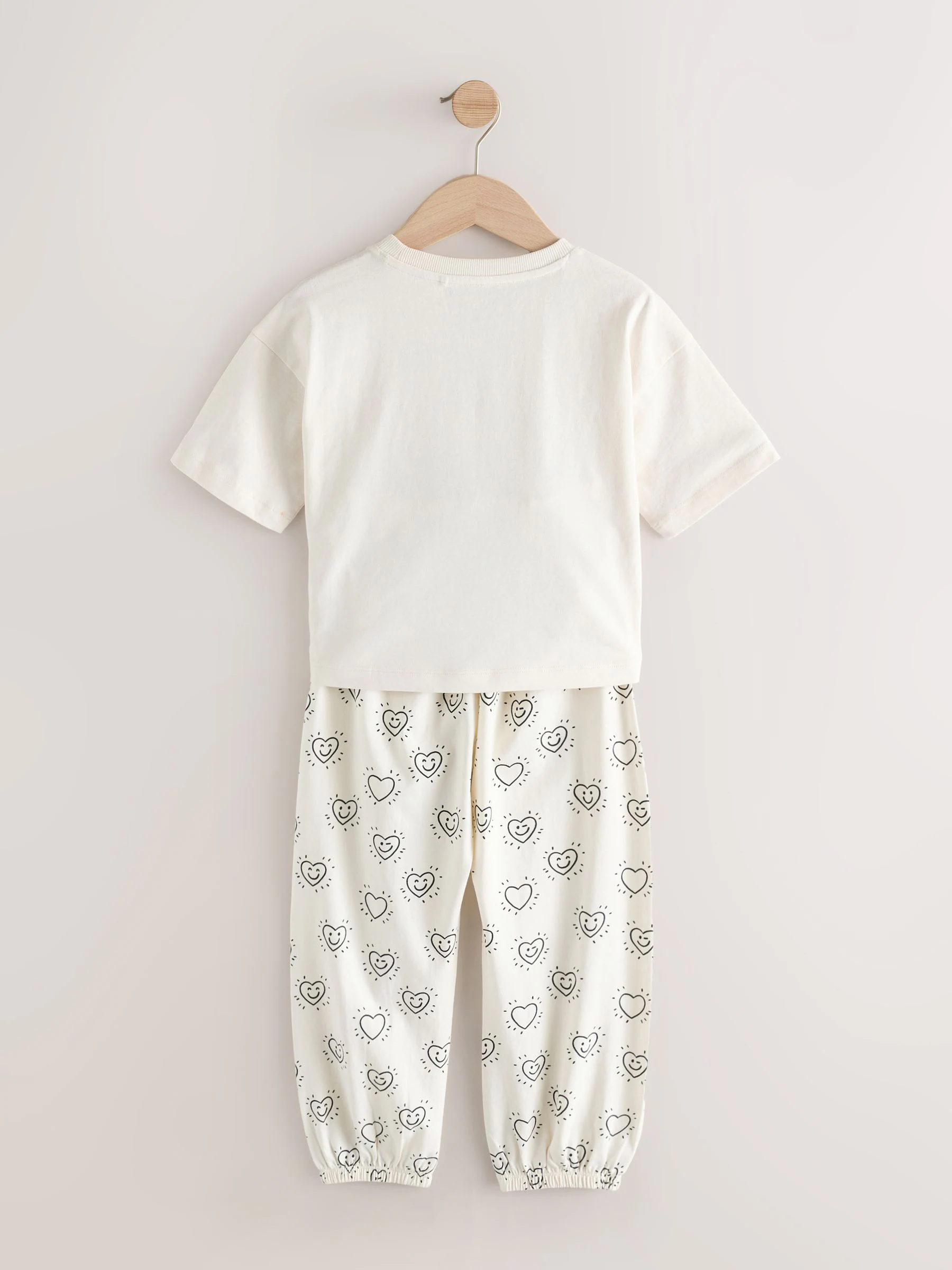 Zwart/ecru - Verpakking van 2 pyjama's met joggingbroek (3-16 jr)