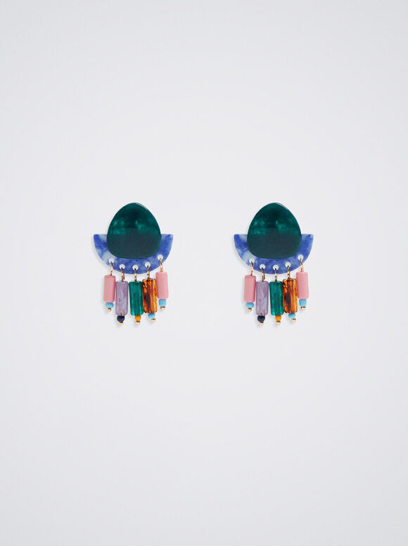 Brincos multicoloridos com pedra - Multicolor
