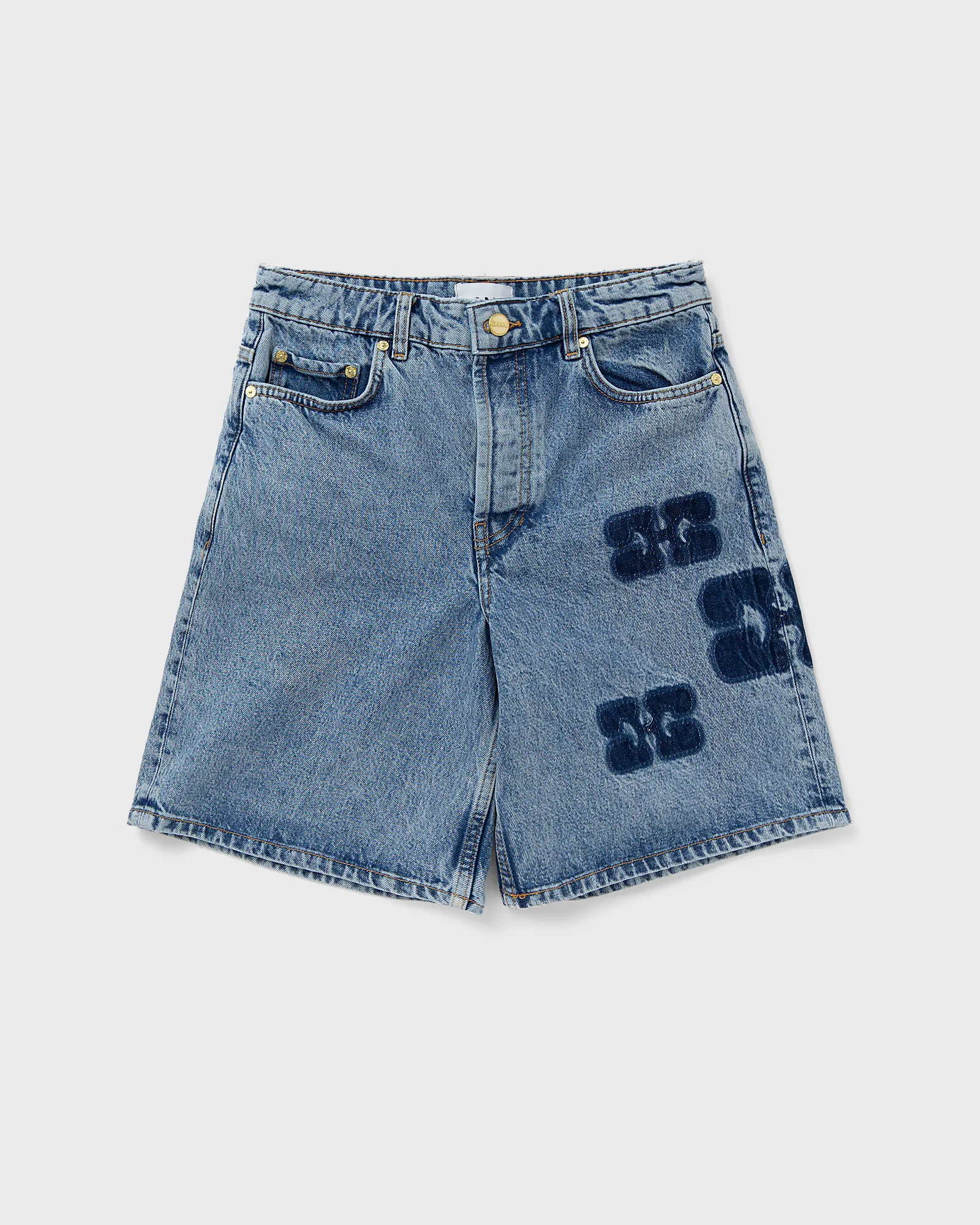Ganni Patch Denim Shorts