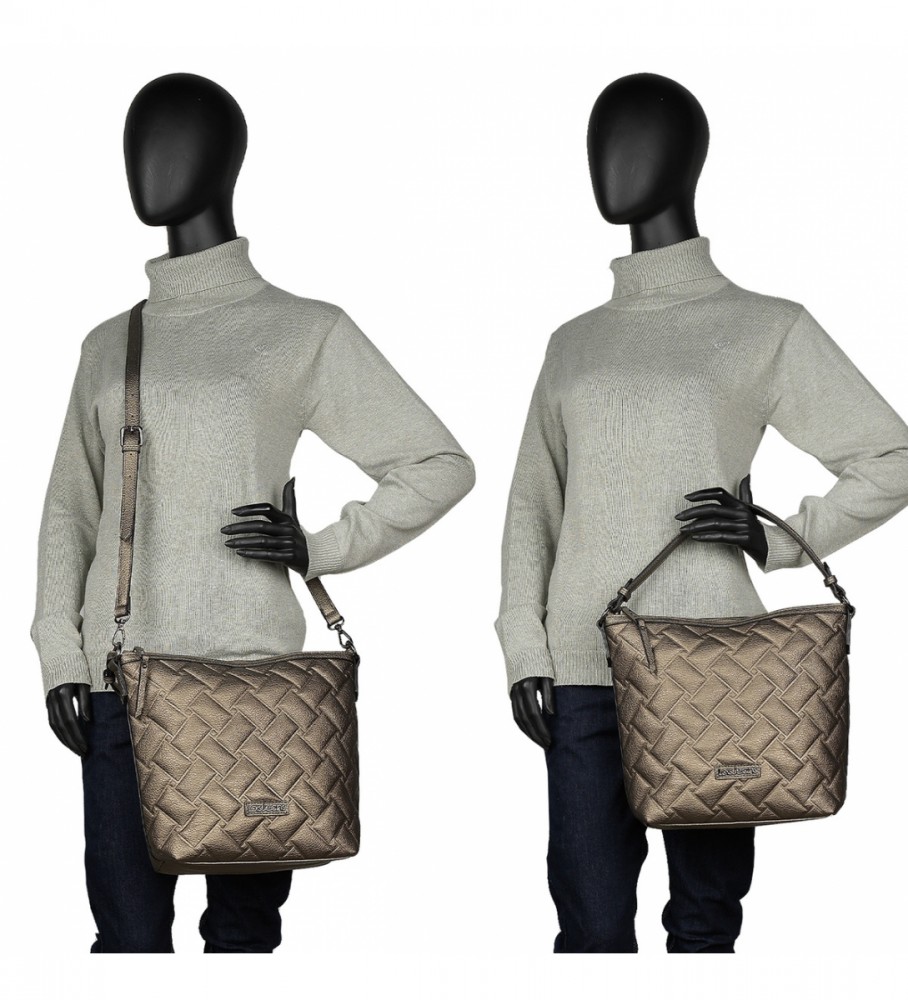 Bolsa de ombro Lois com alça de ombro adicional LOIS 316870 cor prata escura