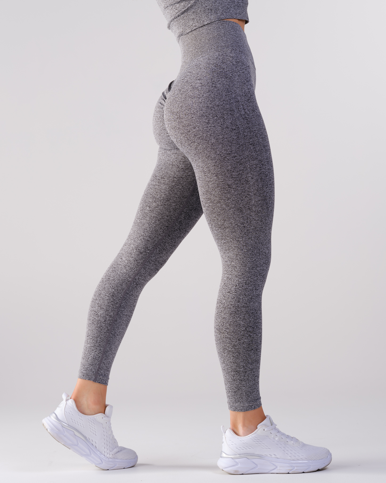 LEVITY Device Seamless Ruch Tights Dk Grey Marl