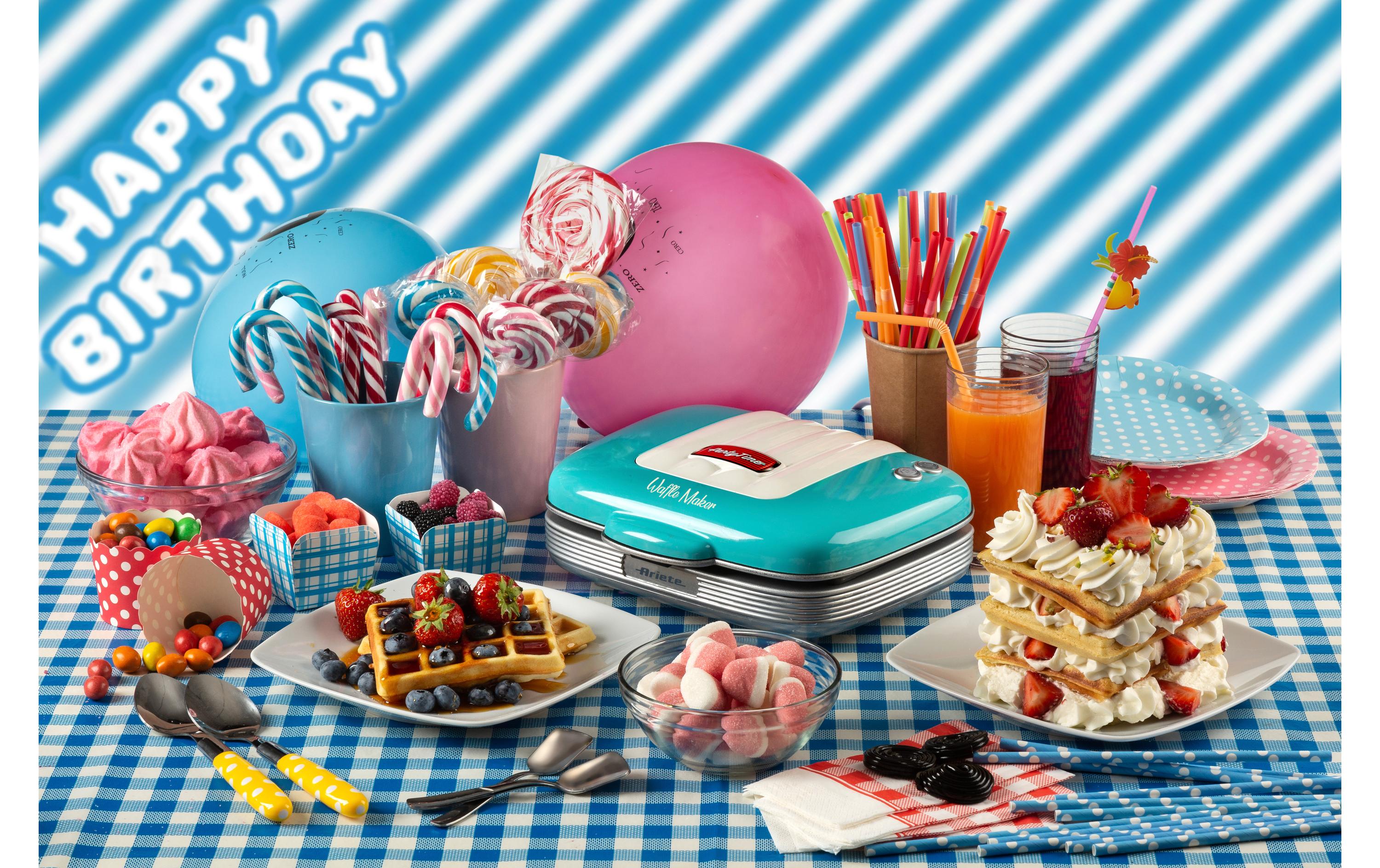 Waffeleisen Party Time ARI-1973-BL BlauWaffelautomat