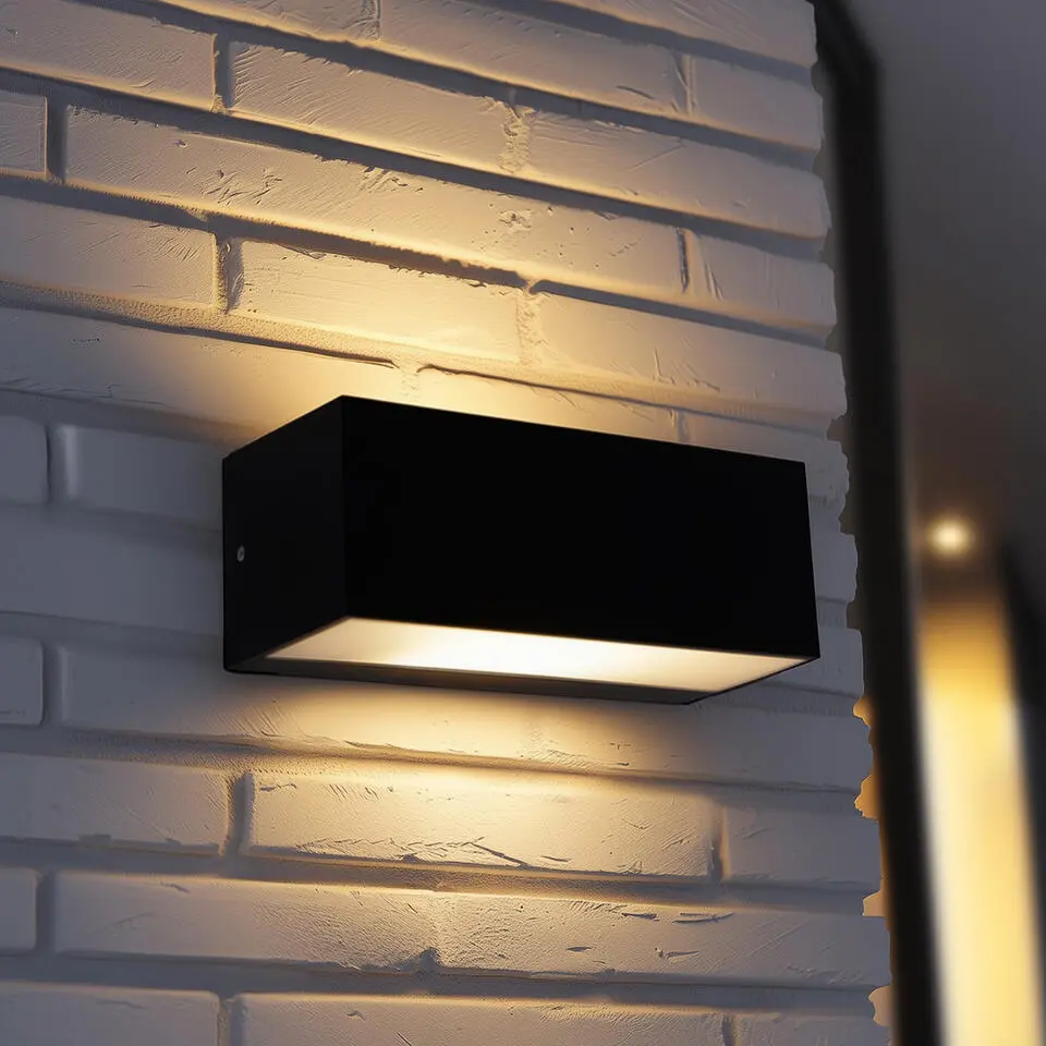 Qazqa wandlampen buiten houks zwart e27