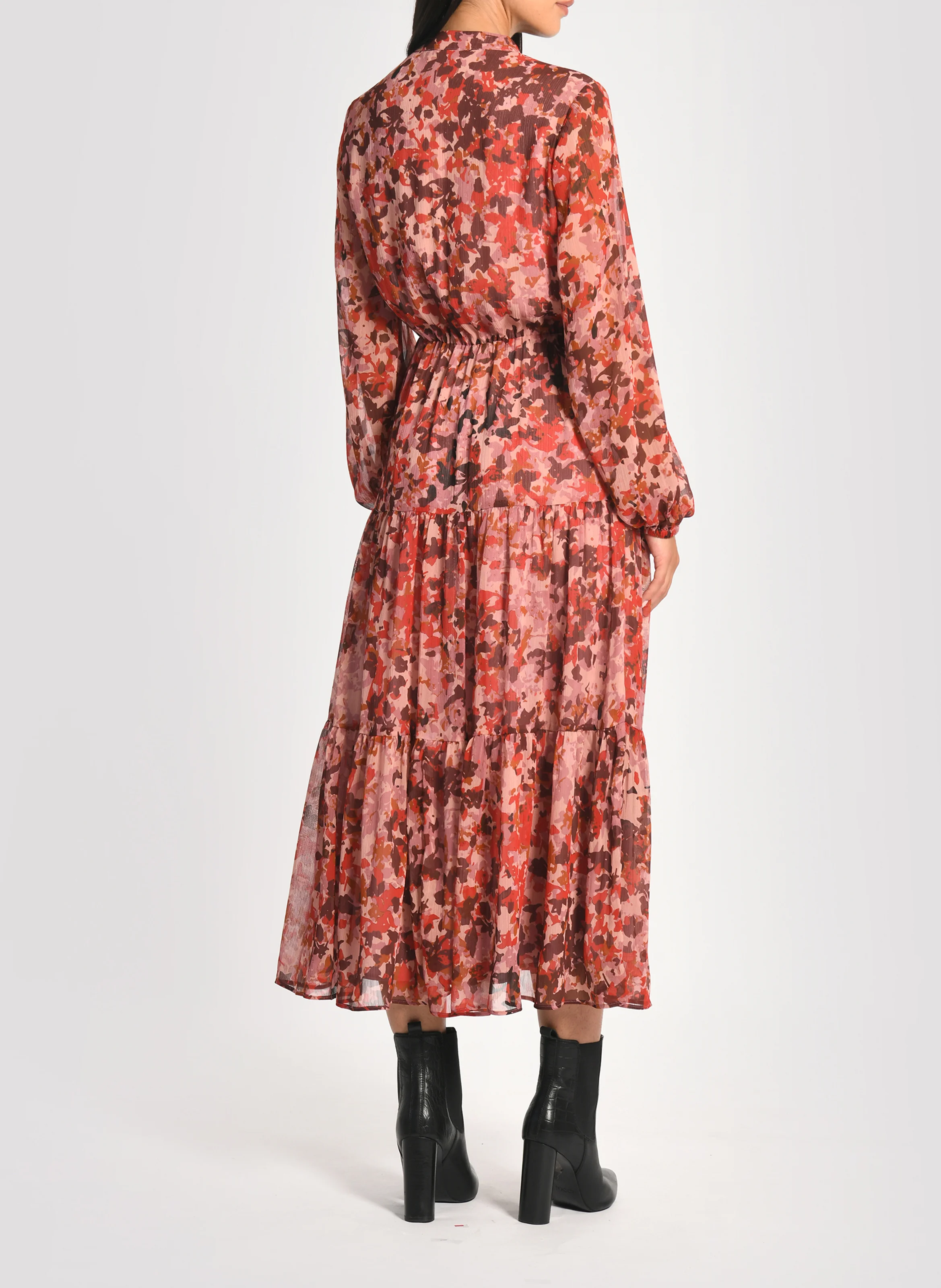 CONSTANCE - Robe longue col V | Multicolore