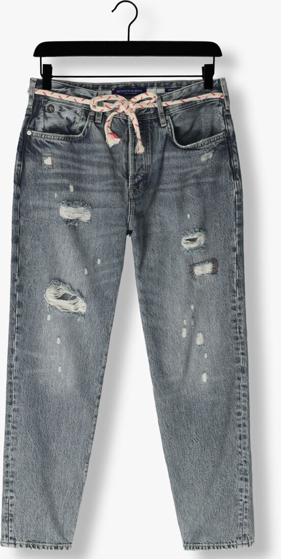 SCOTCH & SODA blauwe scotch & soda wide jeans the buzz slim boyfriend jeans - all tied up