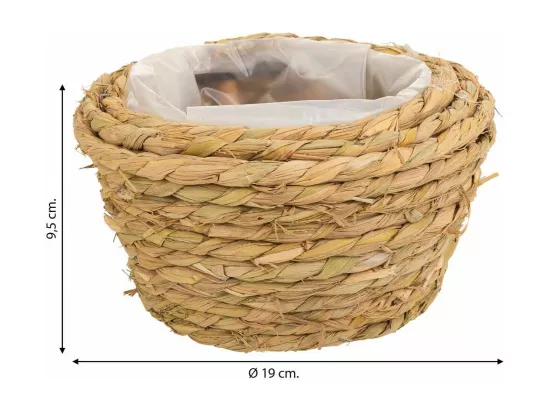 Panier en corde tressée marron d19x9,5h