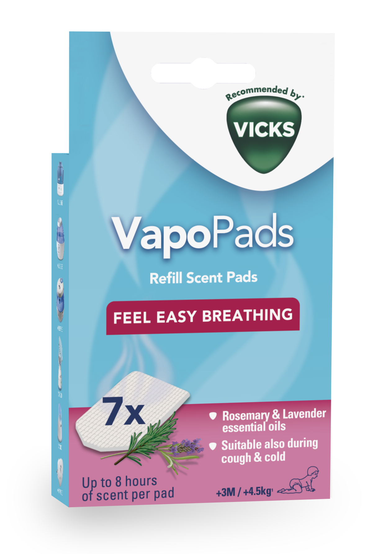 Vicks VapoPads VBR7EV1<br>7 Stück, Nachfüllpackung Rosmarin Lavendel Duft