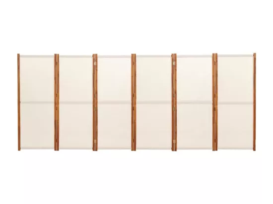 Cloison de séparation 6 panneaux Blanc crème 420x180 cm