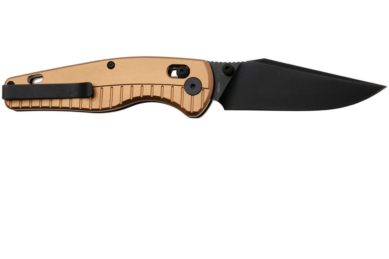 QSP Knife Reptile QS165-A2 PVD 14C28N, Champagne Aluminium, zakmes
