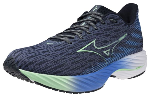 Chaussures Running Mizuno Wave Rider 28 Bleu/Vert Homme