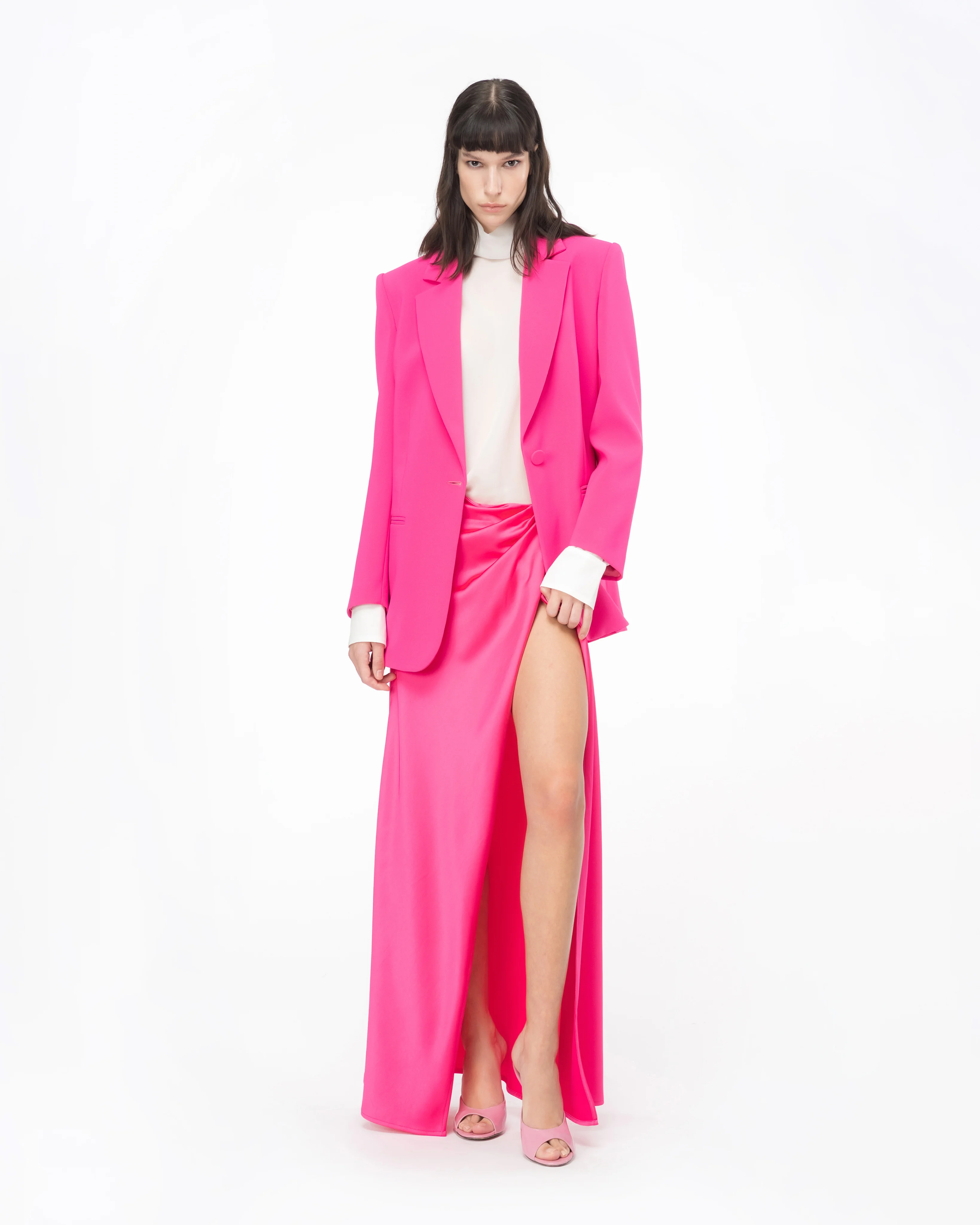 Blouse à col montant | Blanc