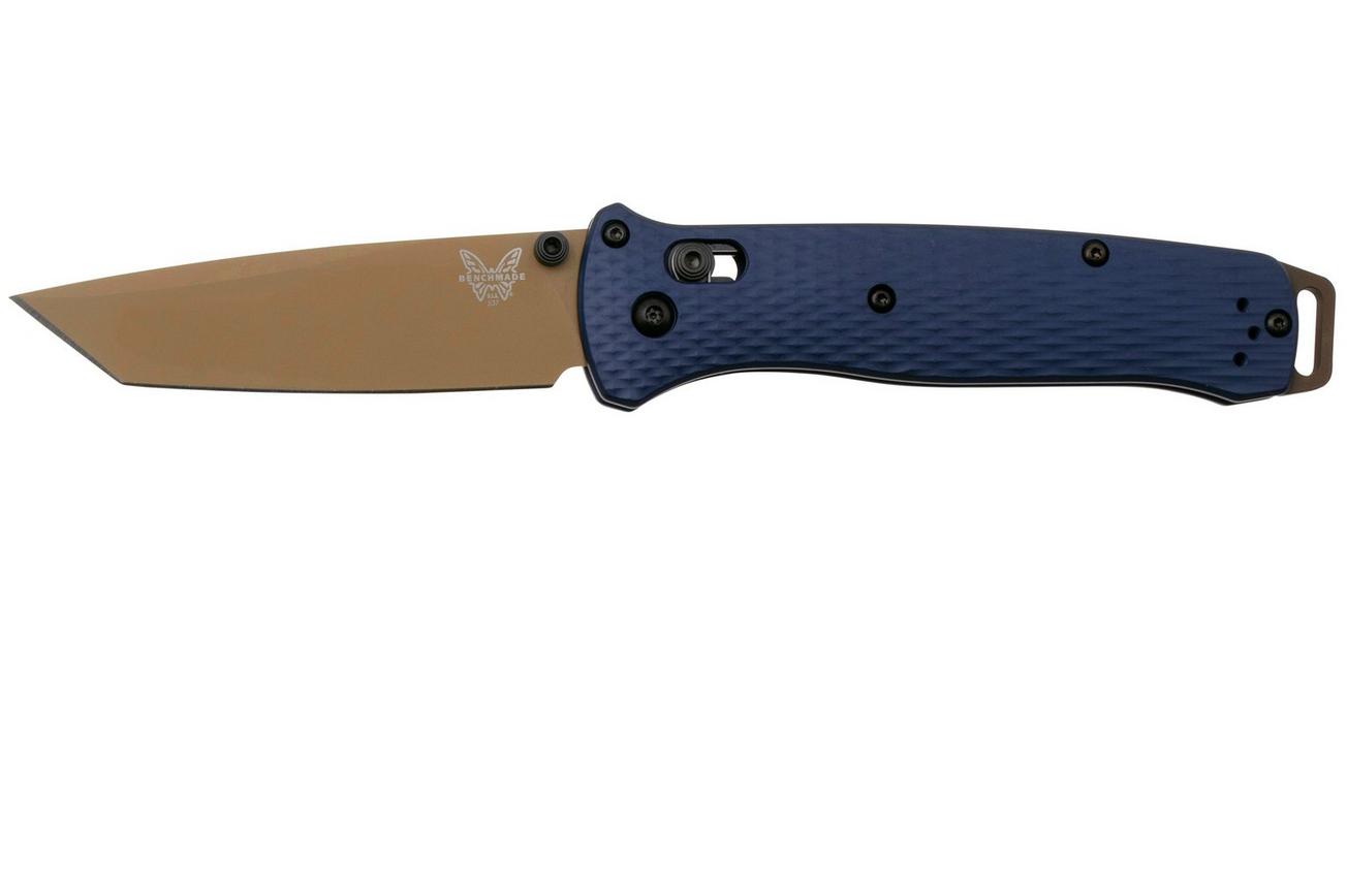 Benchmade Bailout 537FE-02, CPM-M4, Flat Dark Earth, Blue Aluminium, zakmes