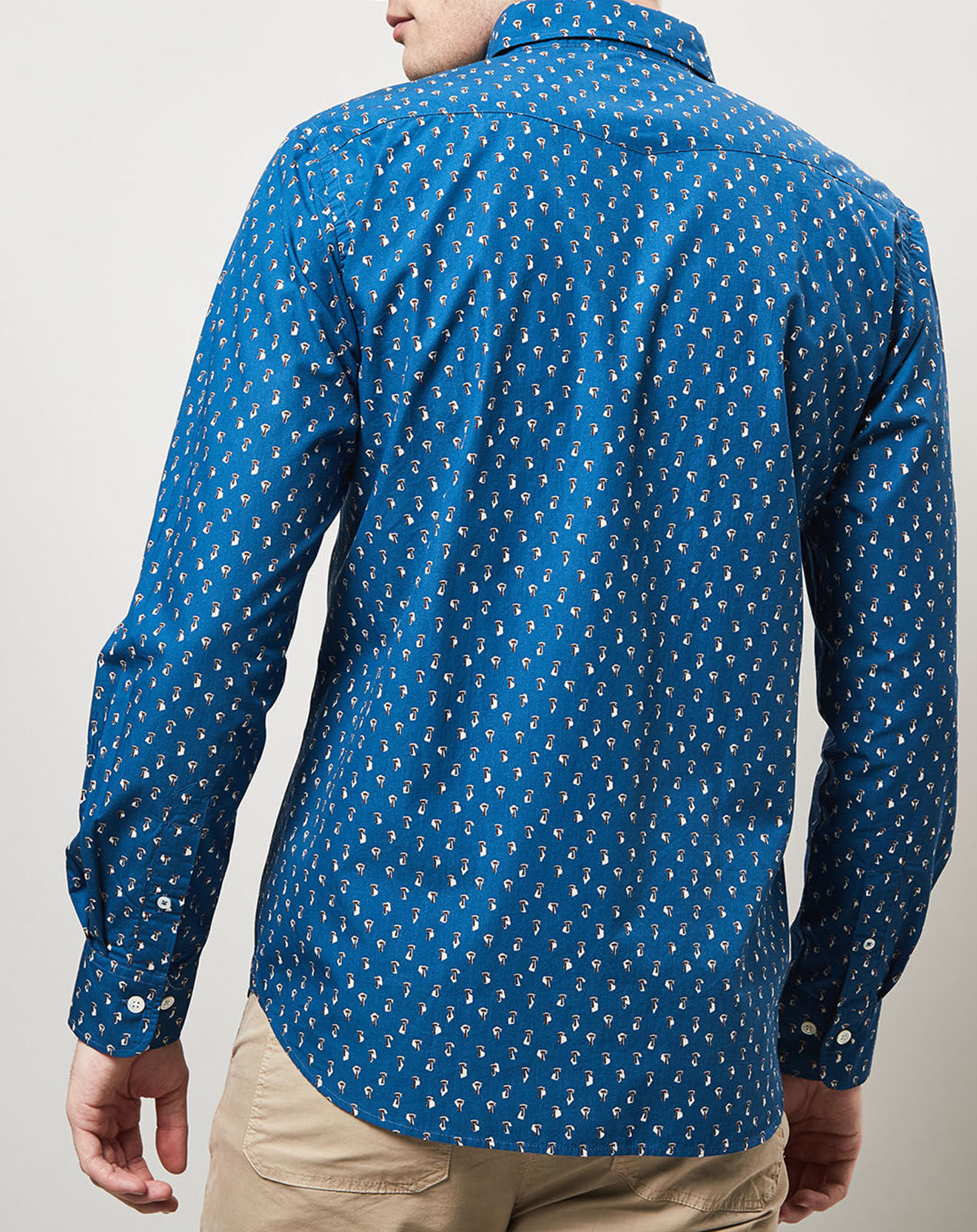 Hartford Chemise Slim Storm imprimé palmier bleue