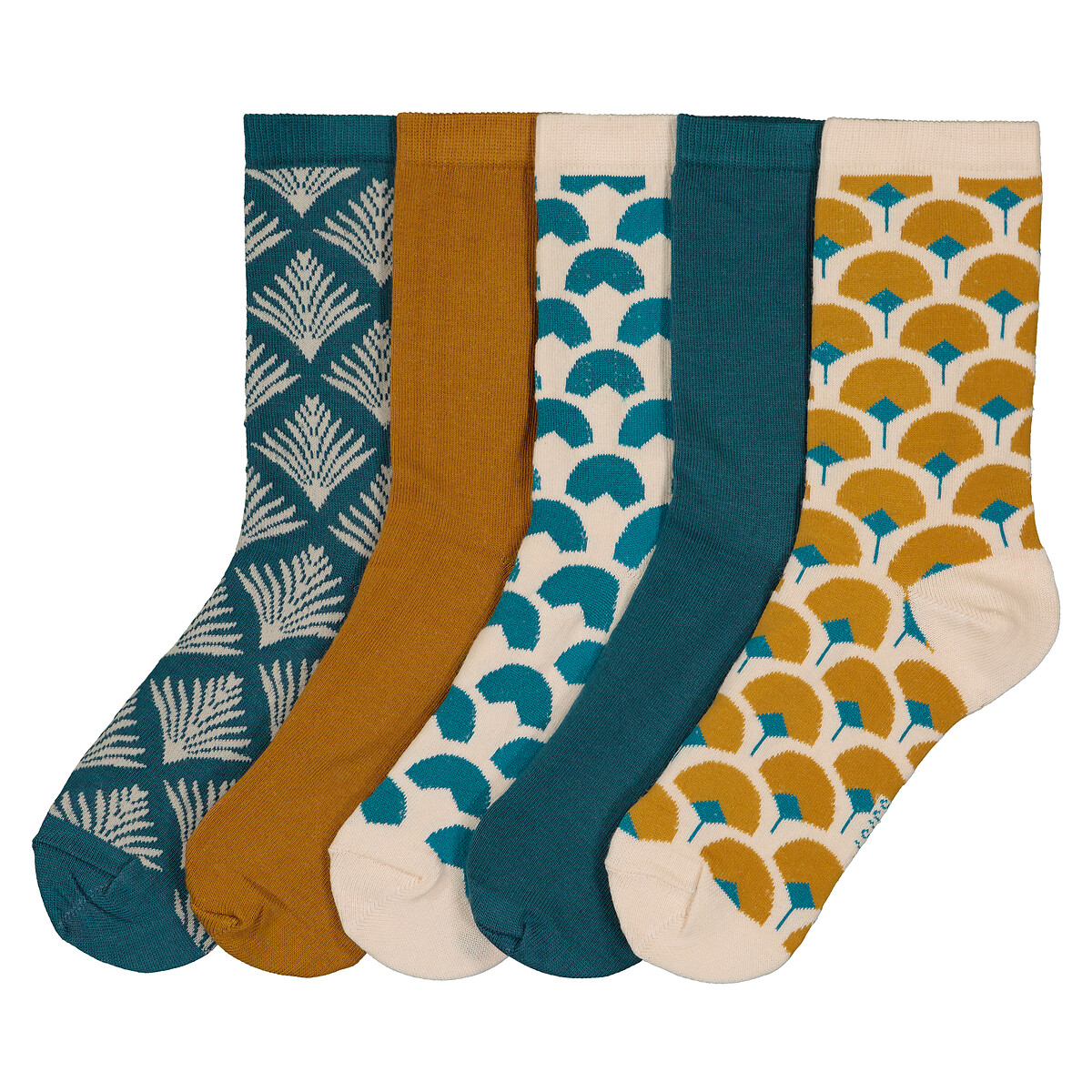 COLEÇÃO LA REDOUTE<br>Conjunto de 5 pares de meias