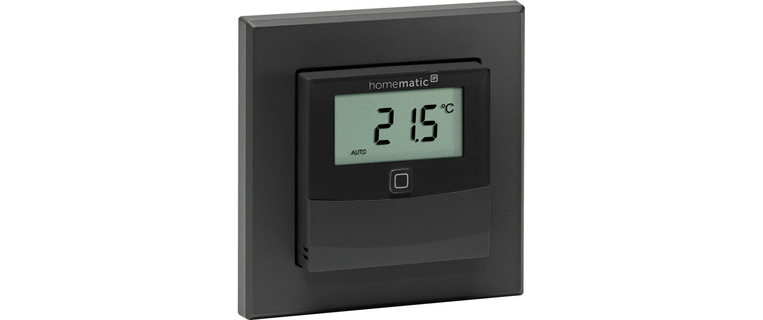 Funk-Temperatur- und Luftfeuchtigkeitssensor - AnthrazitSmart Home Temperatur- und Luftfeuchtigkeitssensor mit Display – HmIP-STHD-A