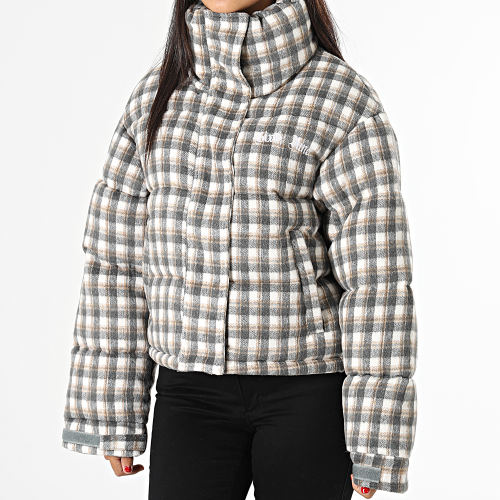 Veste A Carreaux Femme W33592MOW Gris Beige