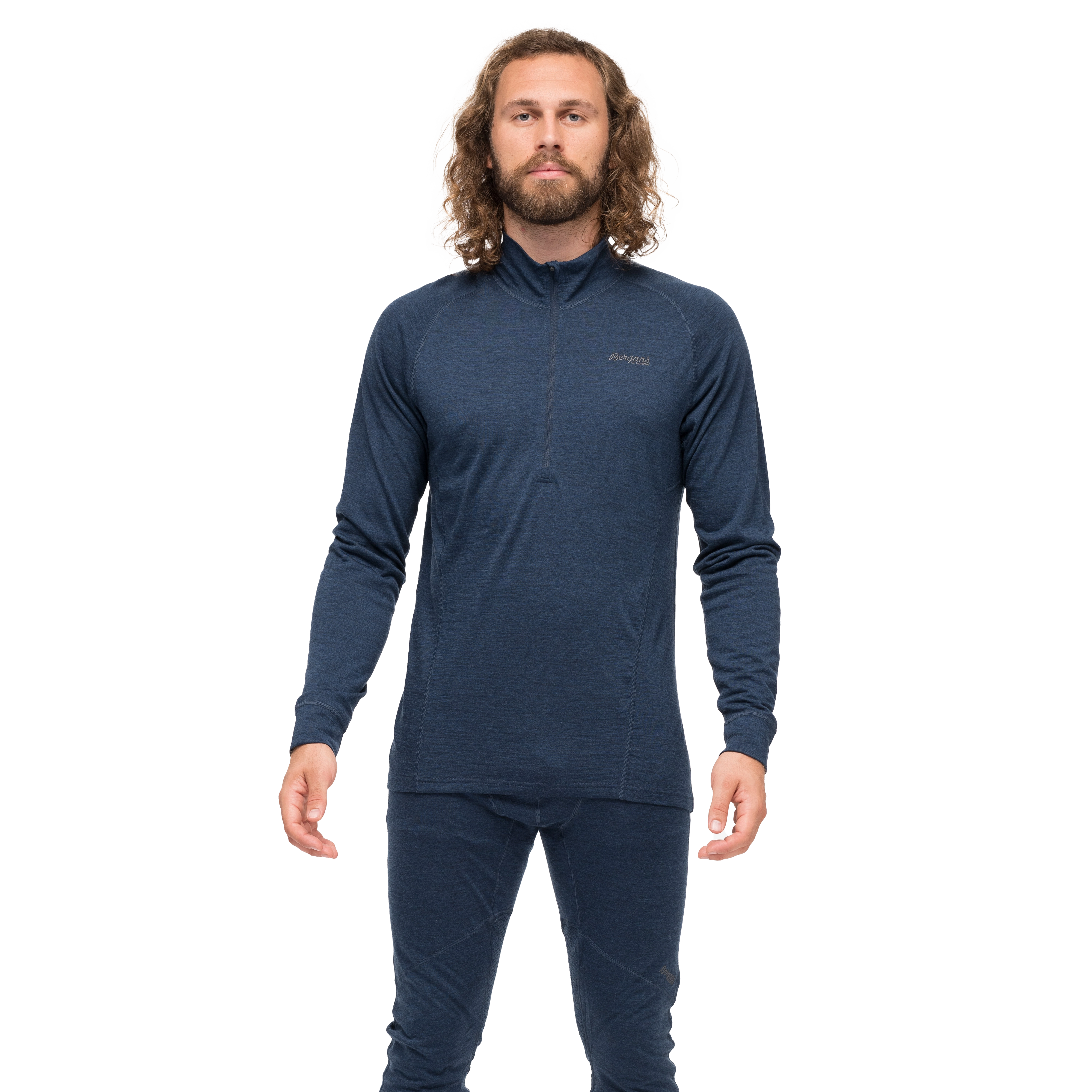 Inner:Pure Merino Half Zip Men Navy Blue