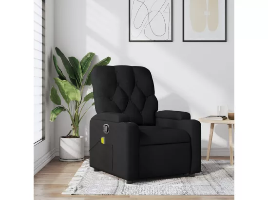 Fauteuil de massage inclinable Noir Tissu