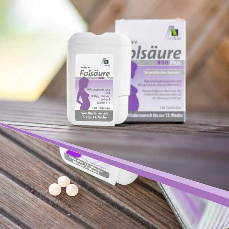 Folsäure 800 Plus B12 + Jod Tabletten, 120 St