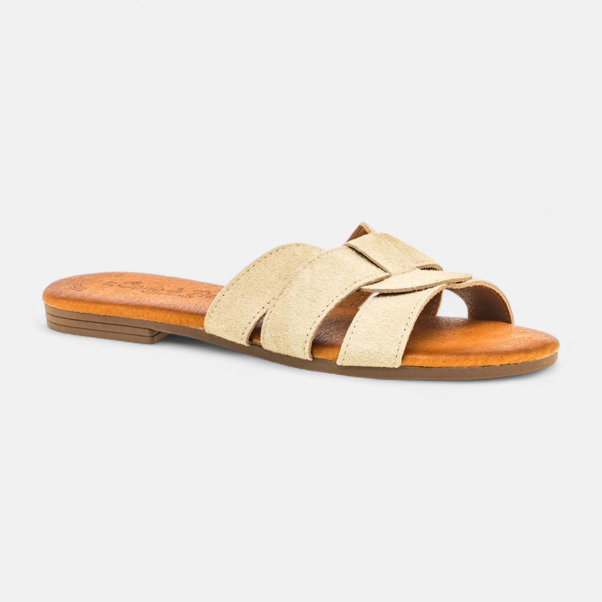 Mules Femme en cuir beige