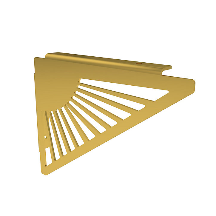 Lot de 2 équerres soleil triangle à visser L. 20,3 cm Cime métal doré