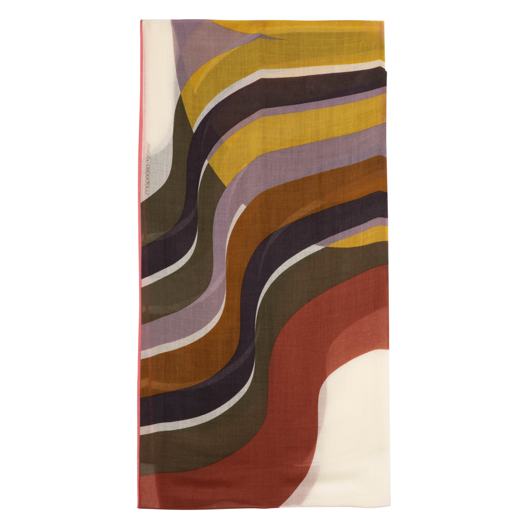 SONGE - Foulard imprimé en laine | Marron