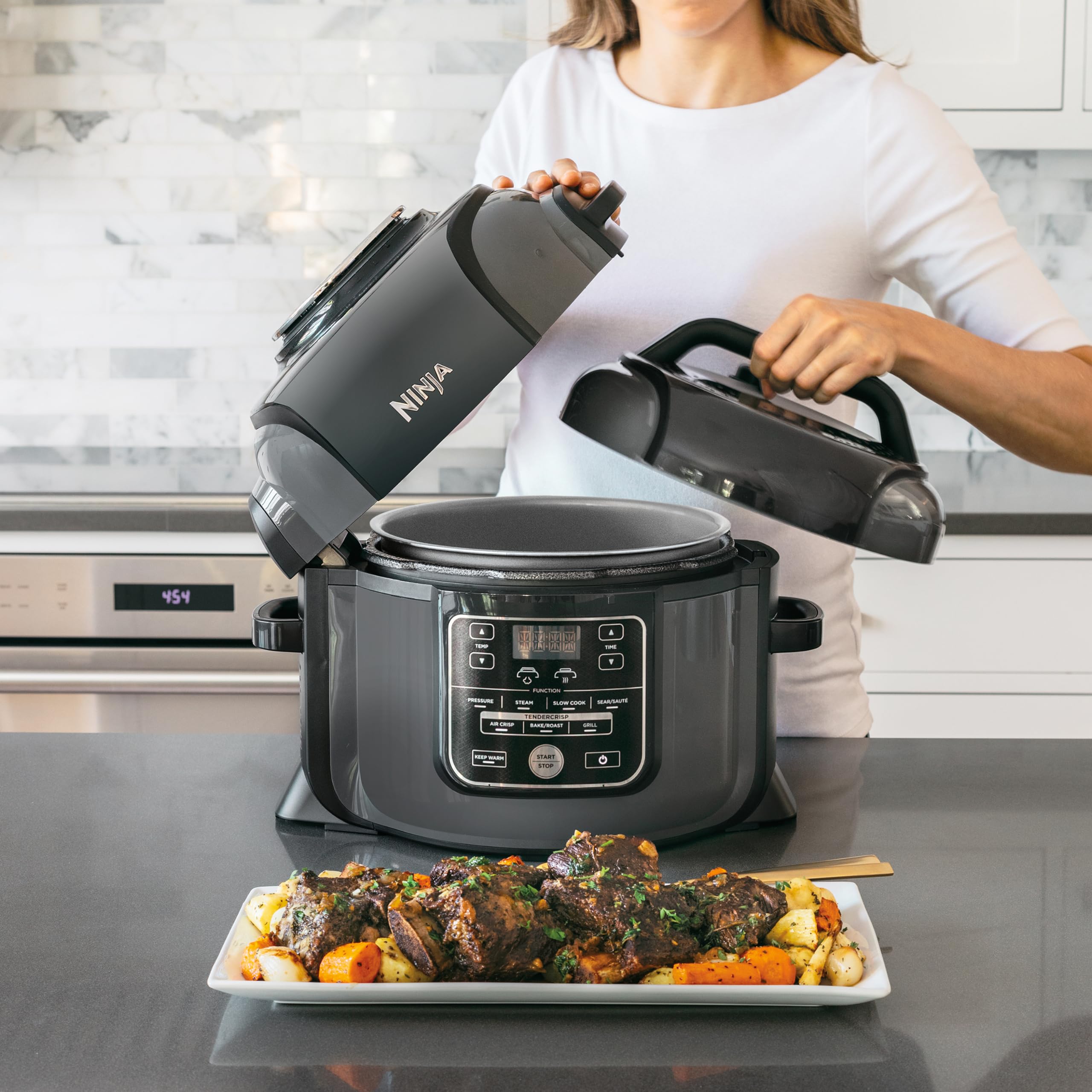 Ninja Multicuiseur Foodi, Air Fryer, 7-en-1, 6L, 7 fonctions de cuisson, Autocuiseur Multifonction, Cuisson sous pression, Friture à l'air, Cuisson le