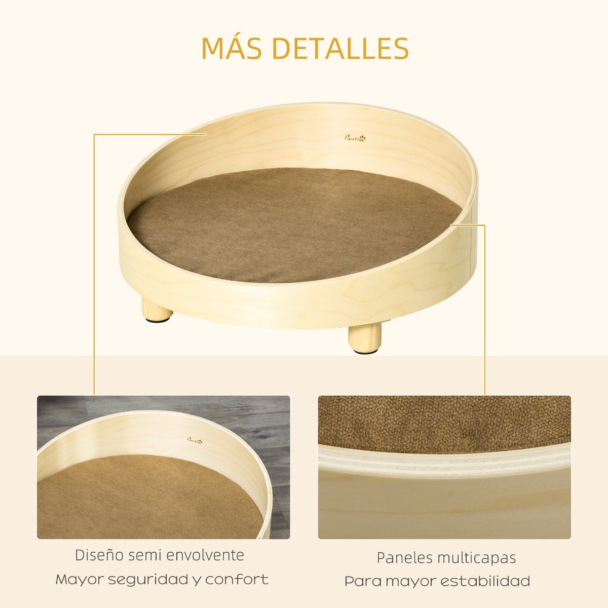 Cama de madeira PawHut para cães e gatos