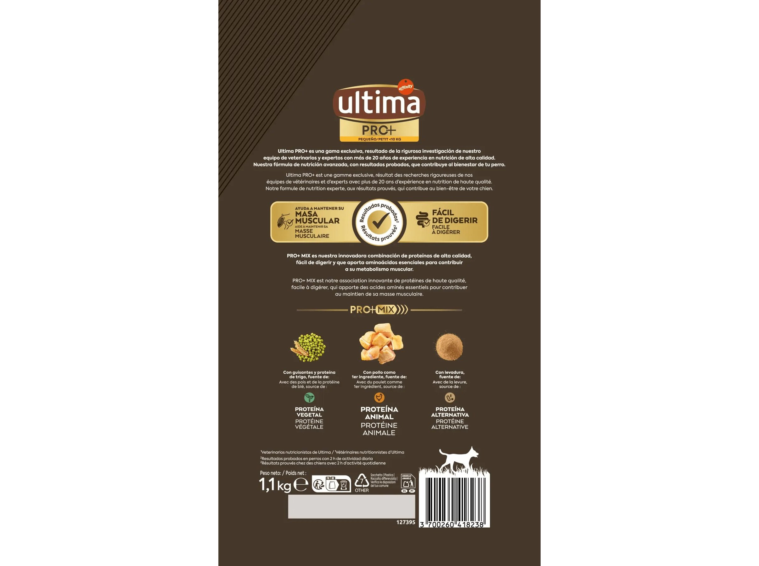RAÇÃO CÃO ULTIMA PRO  MINI FRANGO 1.1KG