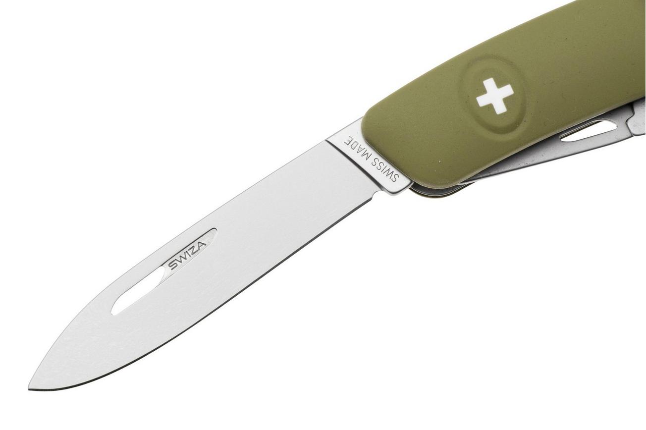 Swiza D04 AM, KNI.0046.1050, Olive, Zwitsers zakmes, 6 tools